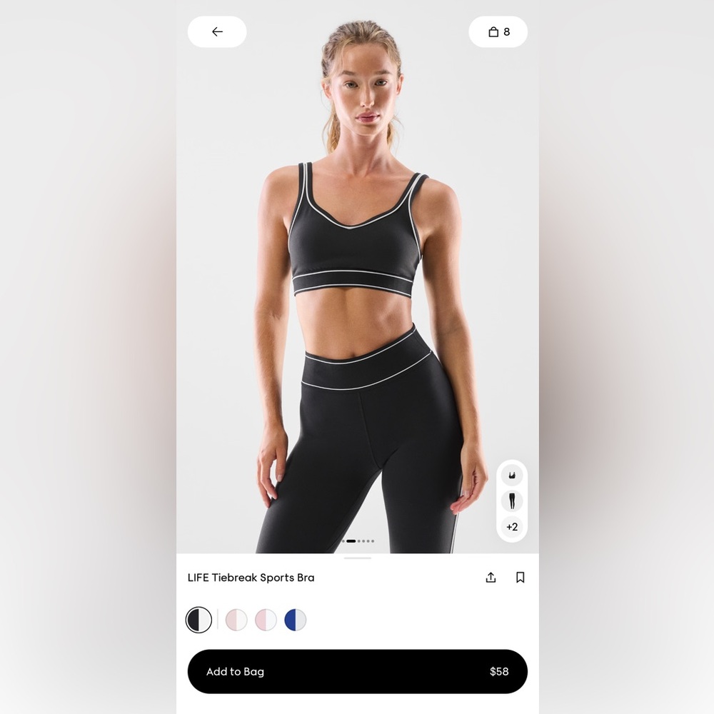 Aritzia Golden LIFE Tiebreak Sports Bra and Leggings - Set - NAVY - SOLD OUT